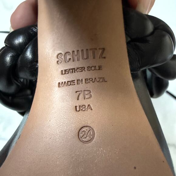 SCHUTZ Zarda Black Block Heel Sandals Size 7 - Picture 9 of 9